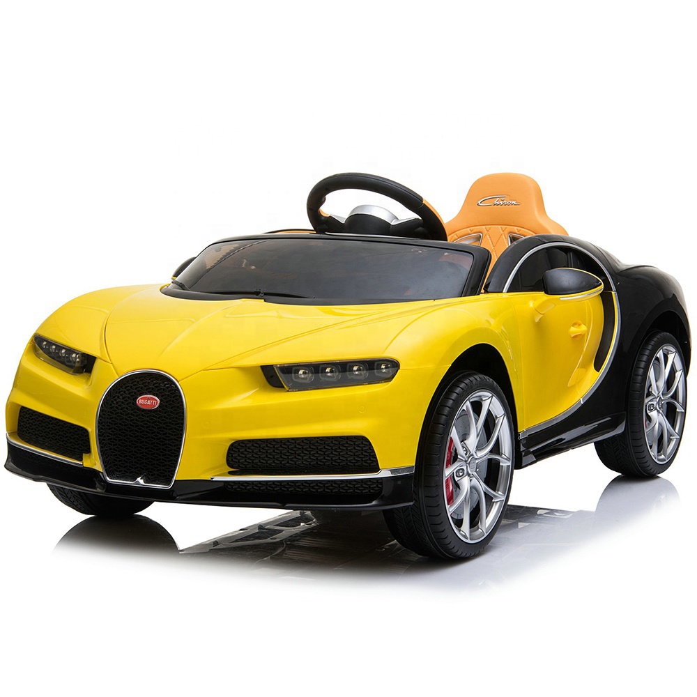 Licensed Bugatti Chiron Electric Kids Ride-On Cars with Remote Control, Leather Seater